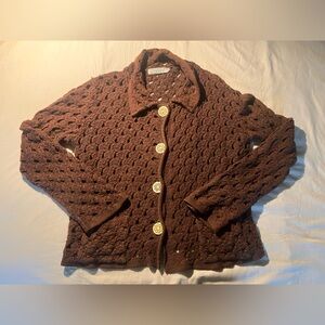 Vintage Brown Whimsigoth Knit Cardigan